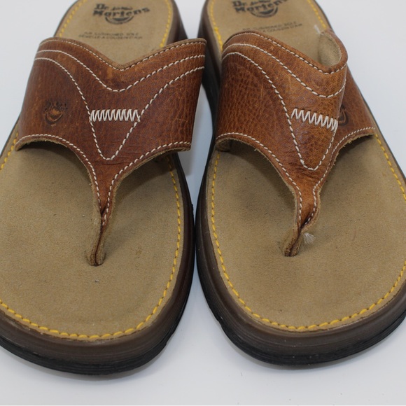 DR. MARTENS Doc Martens Martins Brown Sandal Thong Flip Flop Slide On B… - Picture 2 of 8